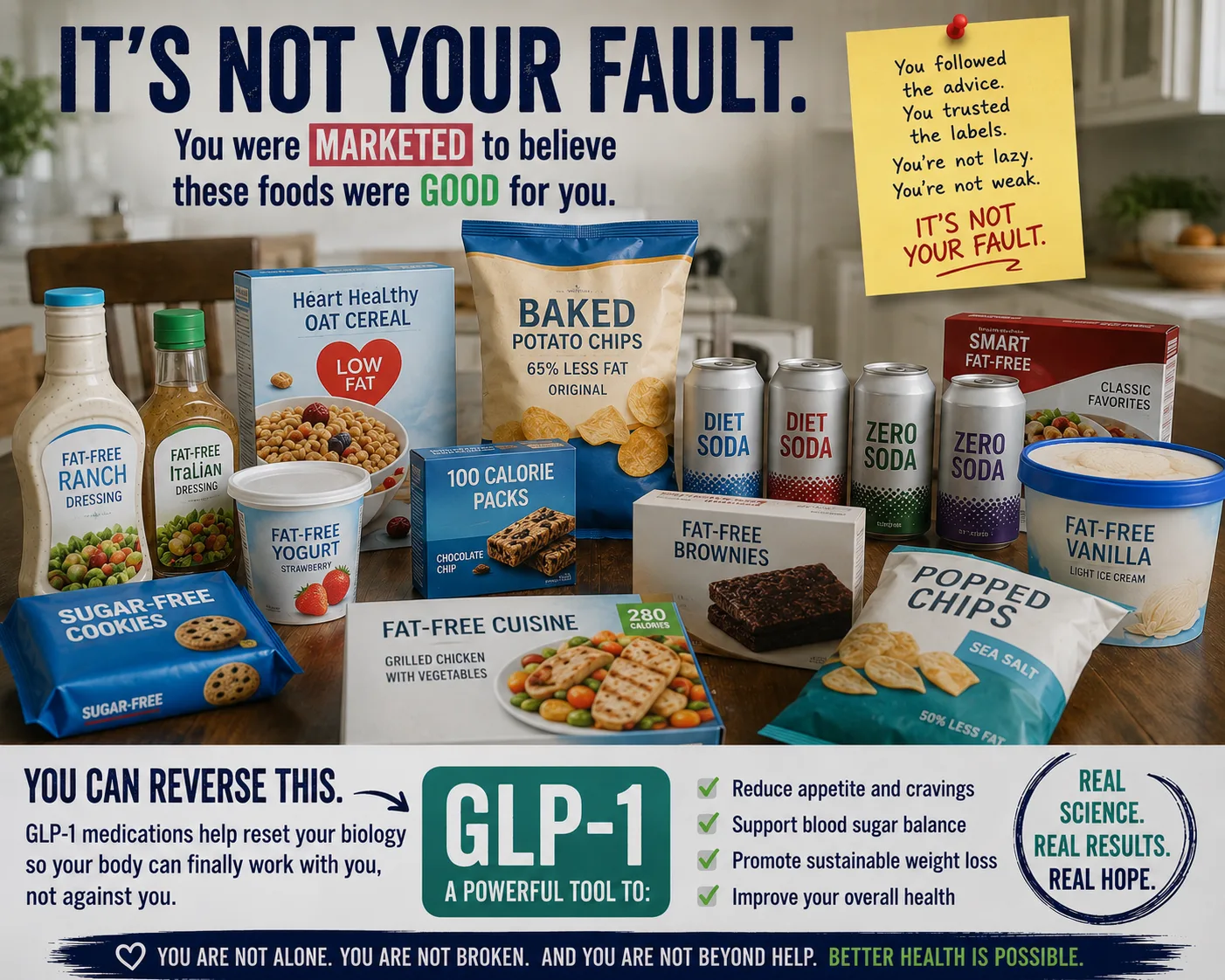 It's Not Your Fault — You were marketed to believe these foods were good for you. GLP-1 can help.